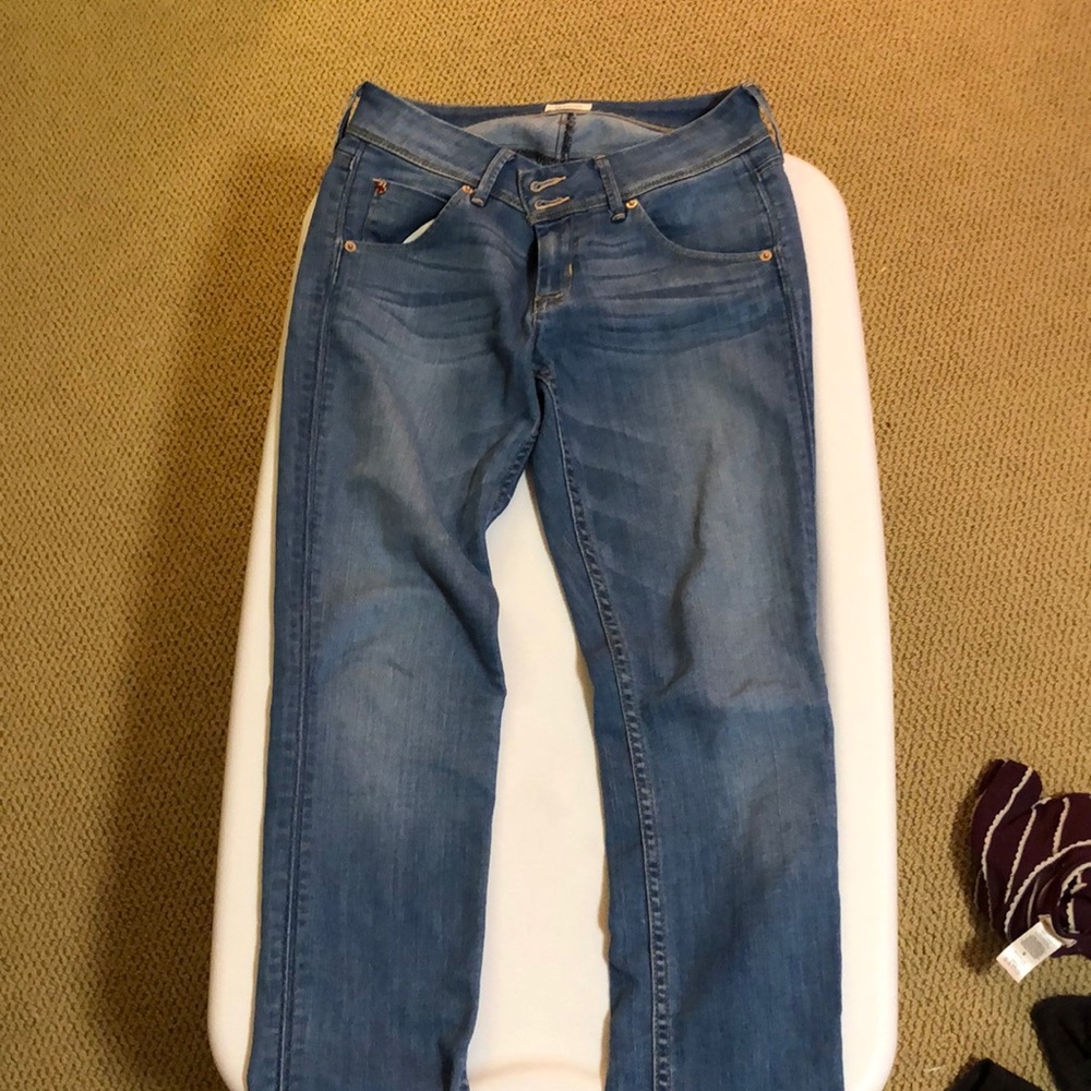 Hudson light wash ankle/ straight jeans